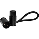 Kondor Blue 8” Straight Low Profile Right Angle XLR Cable (Raven Black)