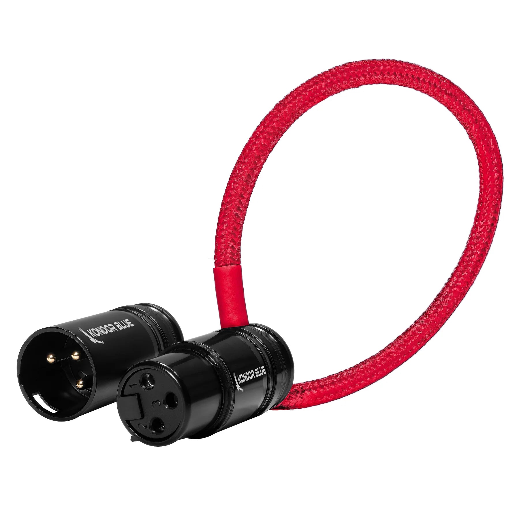 Kondor Blue 8” Straight Low Profile Right Angle XLR Cable (Cardinal Red)