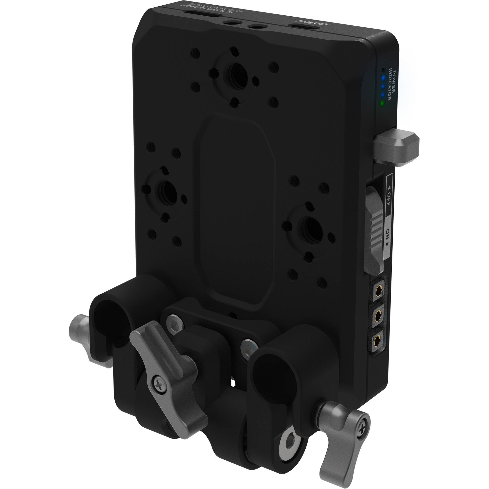 Kondor Blue Pro V-Mount Battery Plate with Swiveling Rod Block (Raven Black)