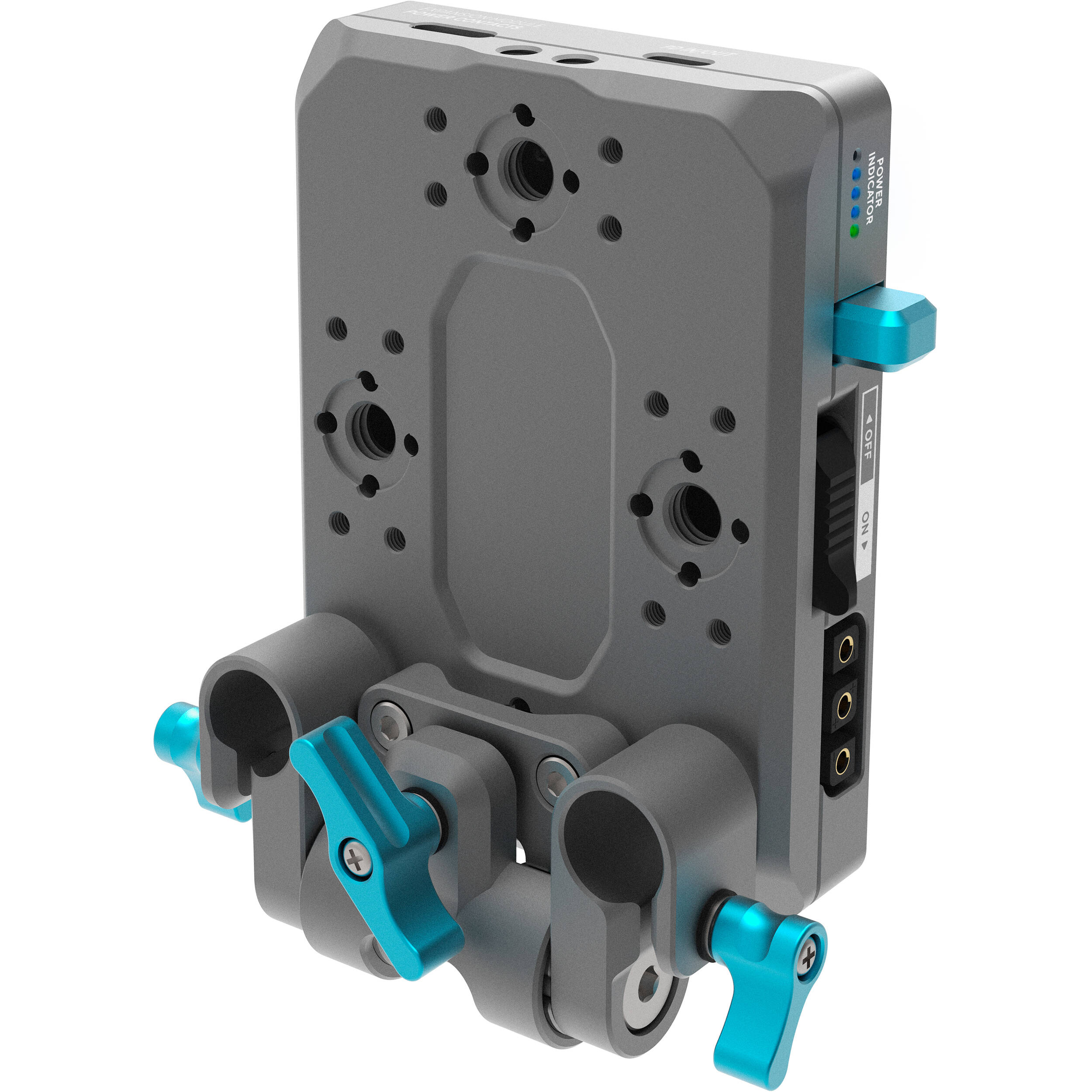 Kondor Blue Pro V-Mount Battery Plate with Swiveling Rod Block (Space Gray)