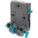 Kondor Blue Pro V-Mount Battery Plate with Swiveling Rod Block (Space Gray)