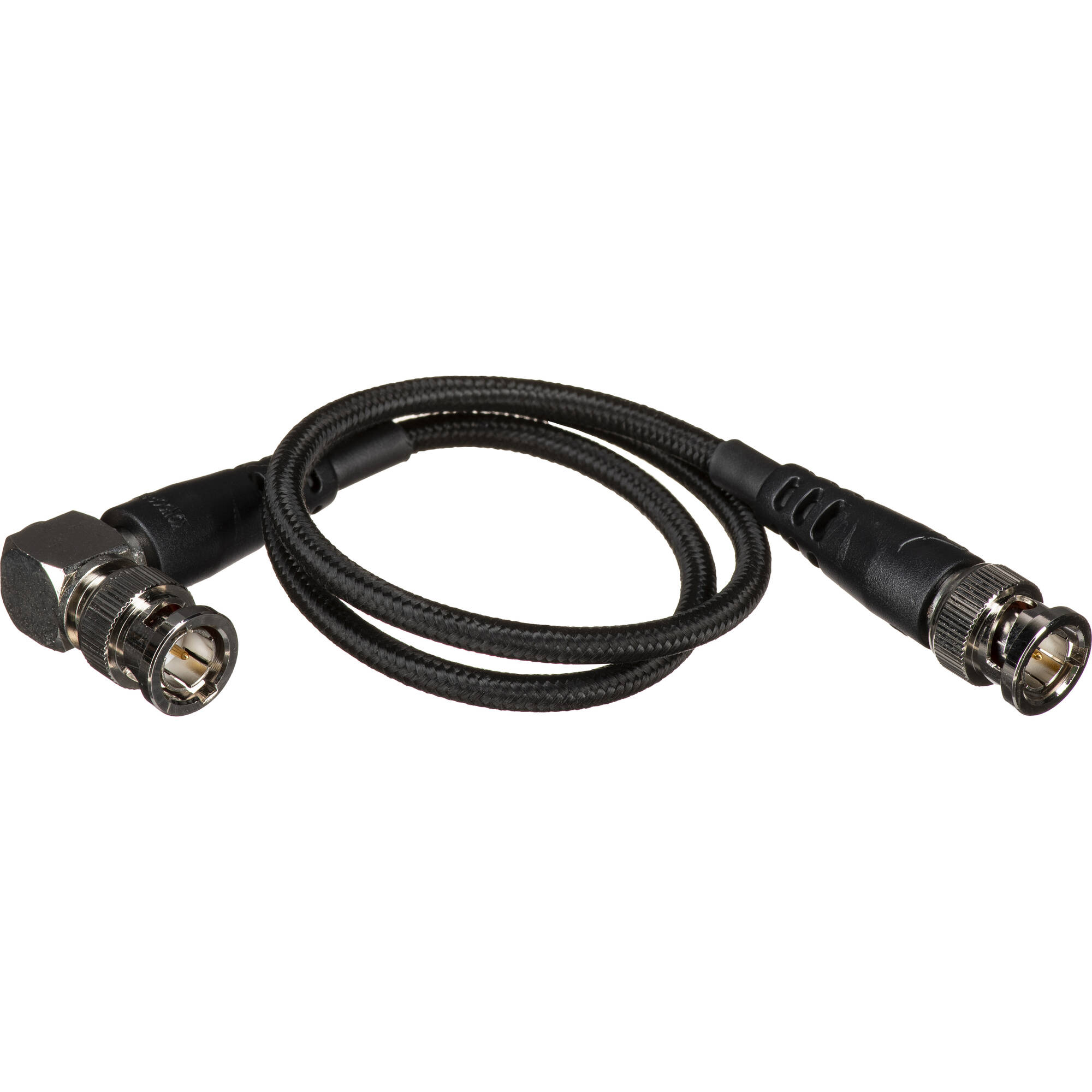 Kondor Blue 20" 12G SDI Straight to Right Angle Cable for 4K 60p Camera Monitors and Transmitters (Raven Black)