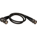 Kondor Blue 20" 12G SDI Straight to Right Angle Cable for 4K 60p Camera Monitors and Transmitters (Raven Black)