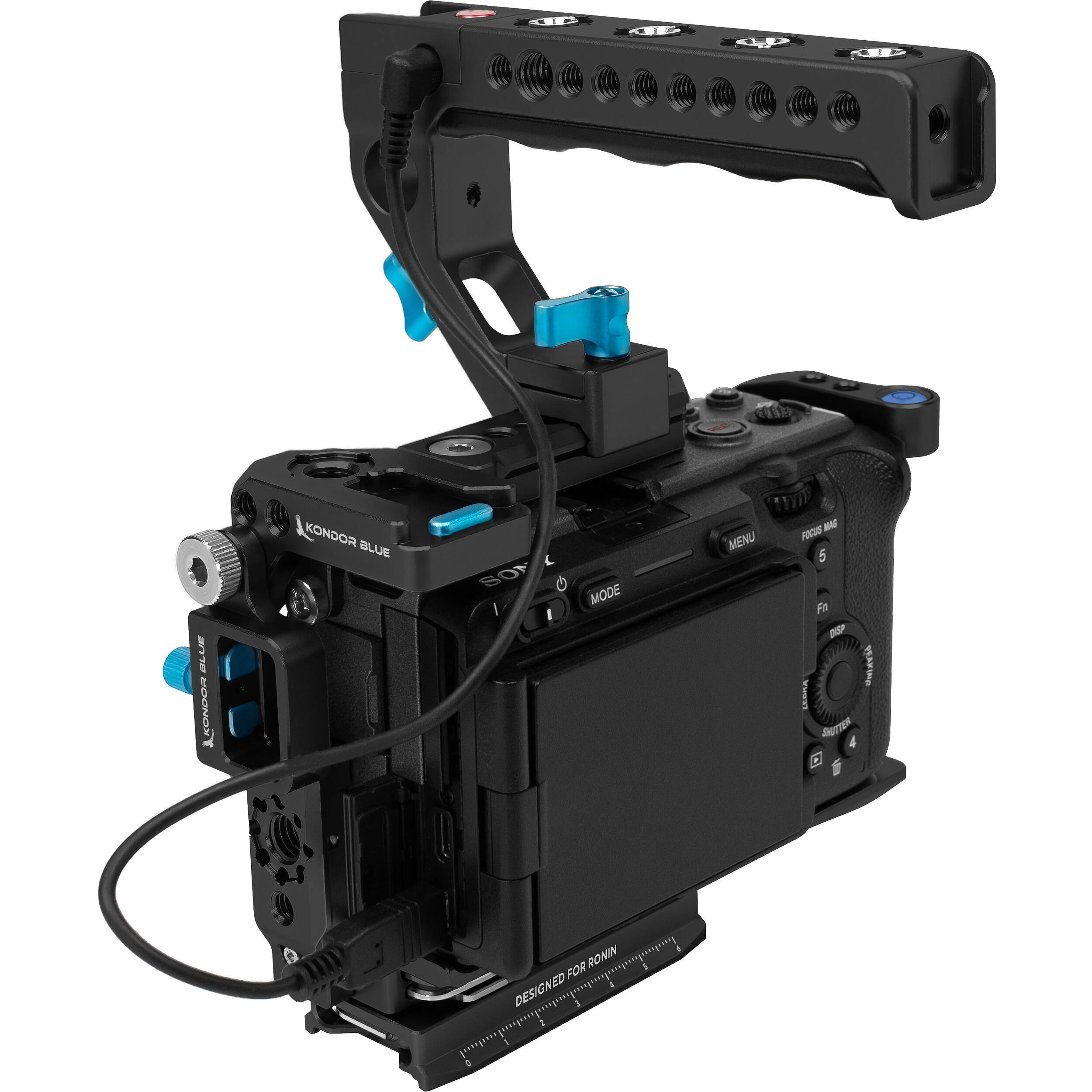 Kondor Blue Sony FX3/FX30 Cage - Black Cage with Trigger Handle