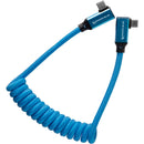 Câble tressé à angle droit USB C 3.1 Kondor Blue pour données 8K et alimentation (Kondor Blue) (enroulé) (12"-24")