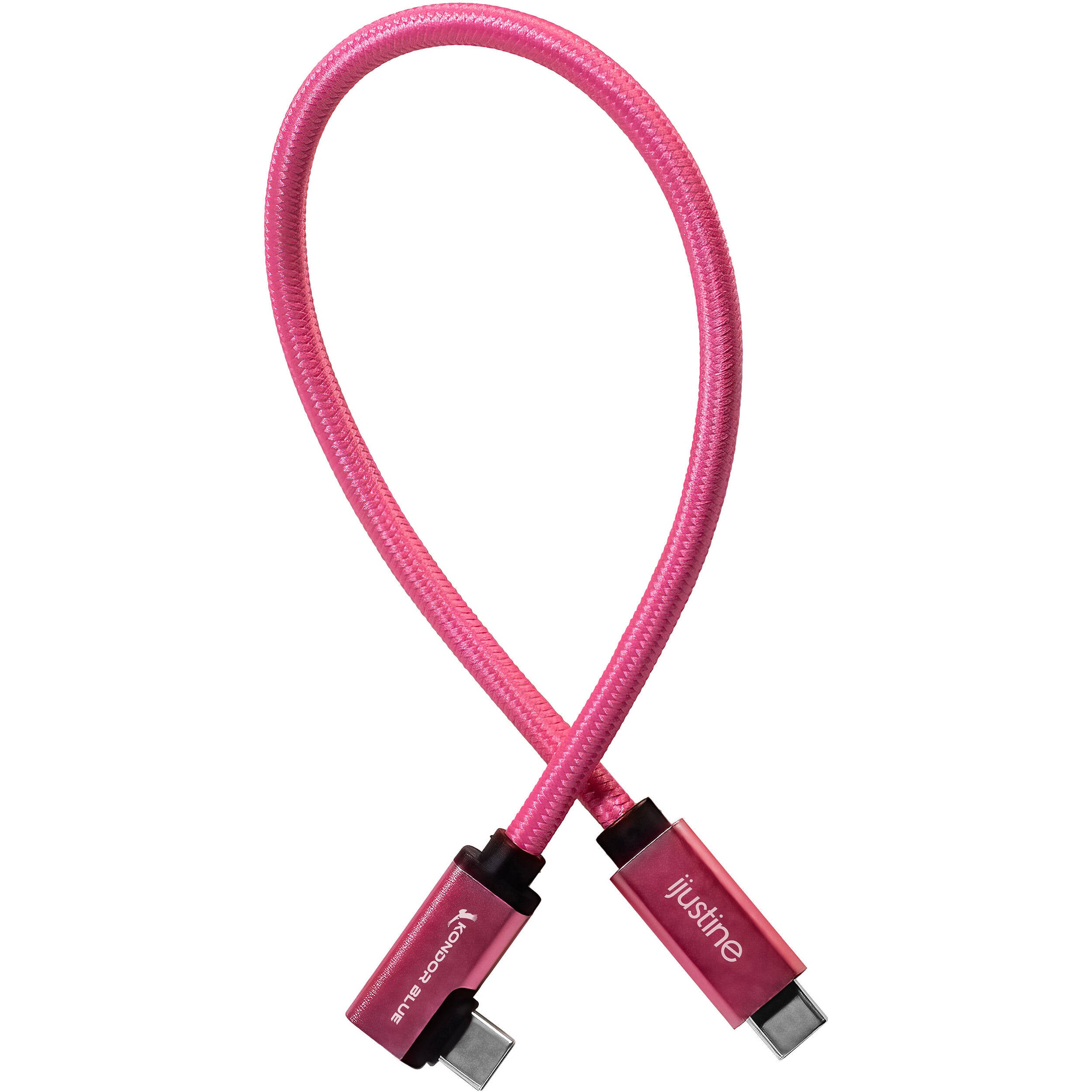 Kondor Blue iJustine Pink USB C 3.1 Data and Charging Cable 10Gb/s Data Speed & 100W Power Delivery (1 FT)