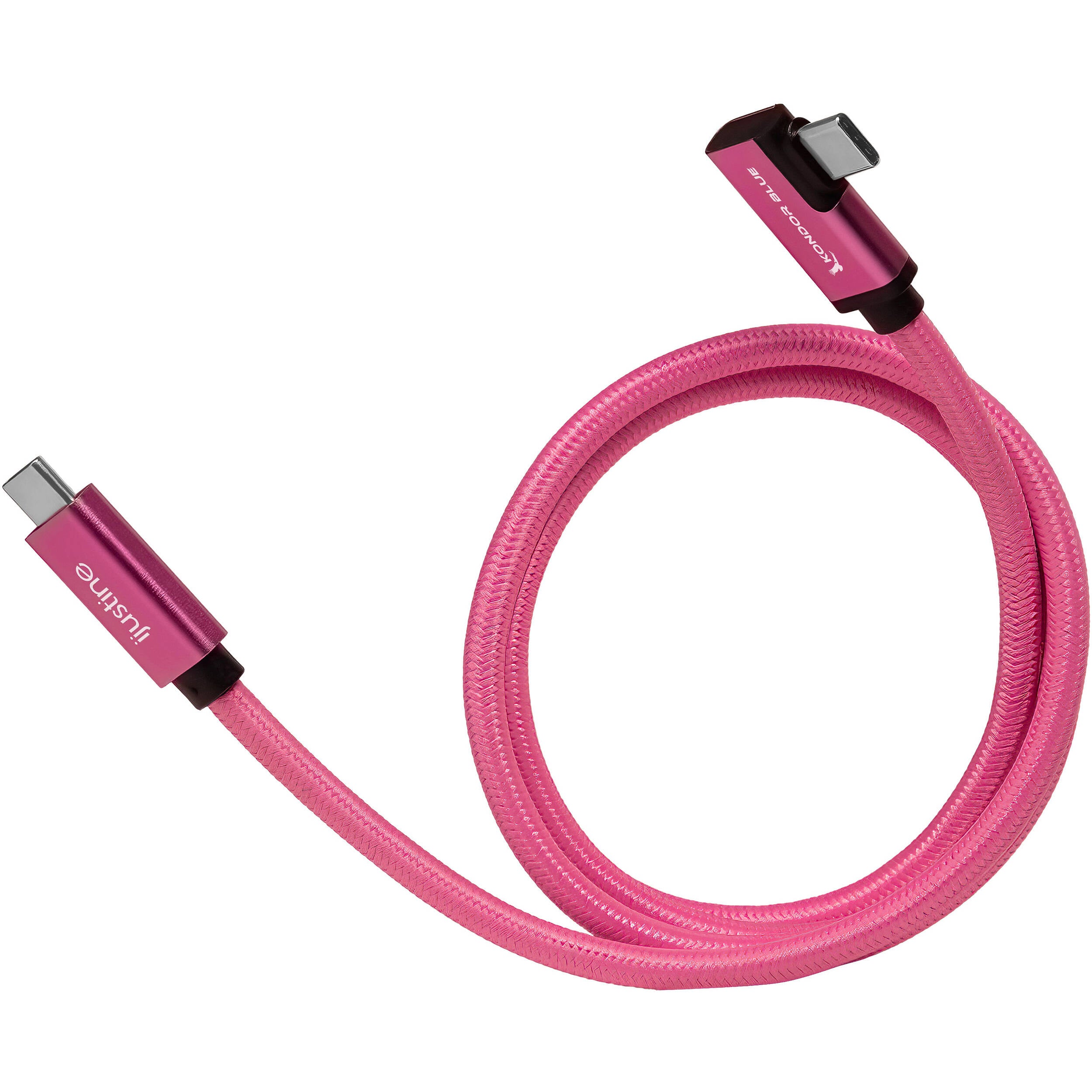 Kondor Blue iJustine Pink USB C 3.1 Data and Charging Cable 10Gb/s Data Speed & 100W Power Delivery (3 FT)