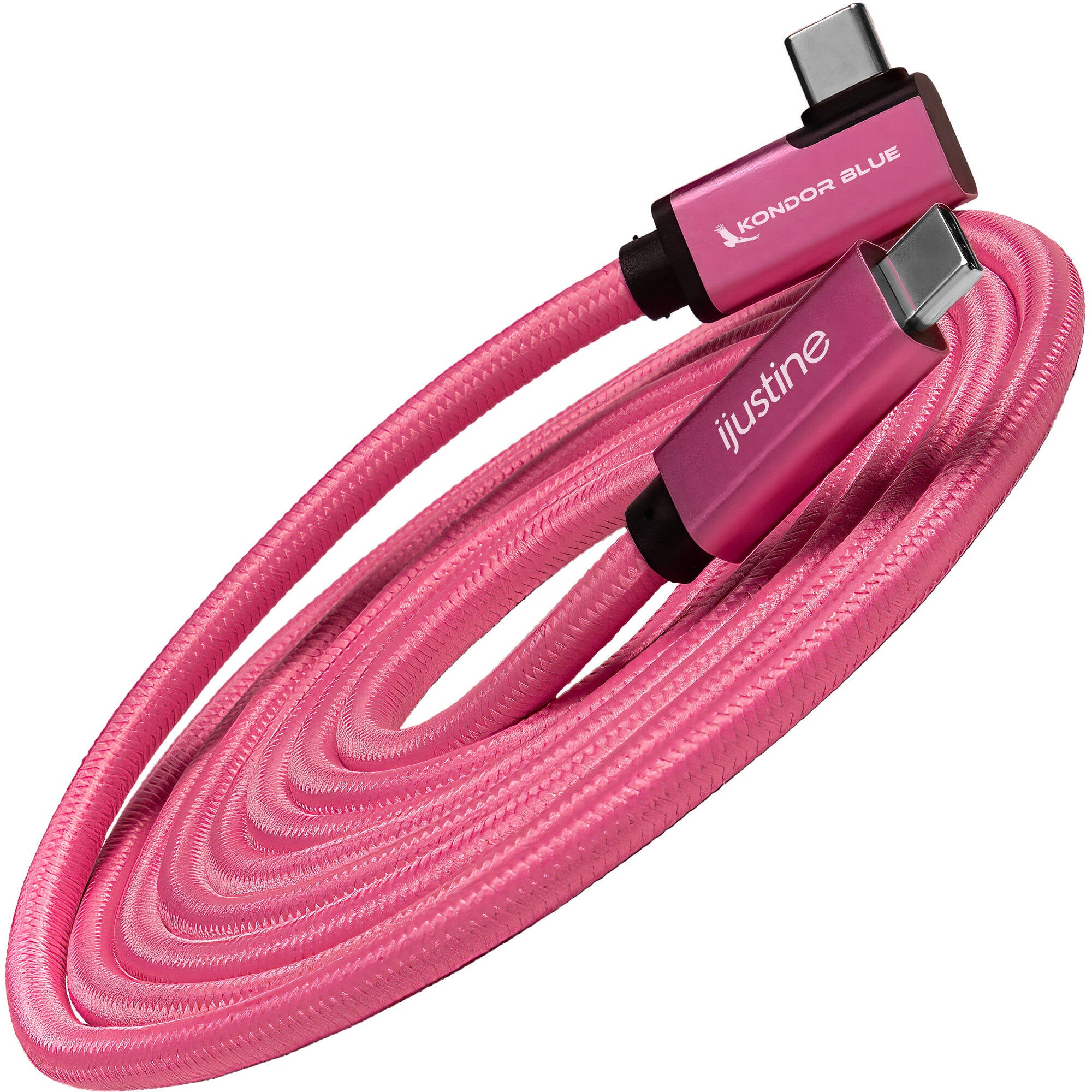 Kondor Blue iJustine Pink USB C 3.1 Data and Charging Cable 10Gb/s Data Speed & 100W Power Delivery (6 FT)