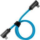 Kondor Blue USB C to USB C Cable for SSD Recording & Charging - 8K Data and Power Delivery (Dual Right Angle)(20")