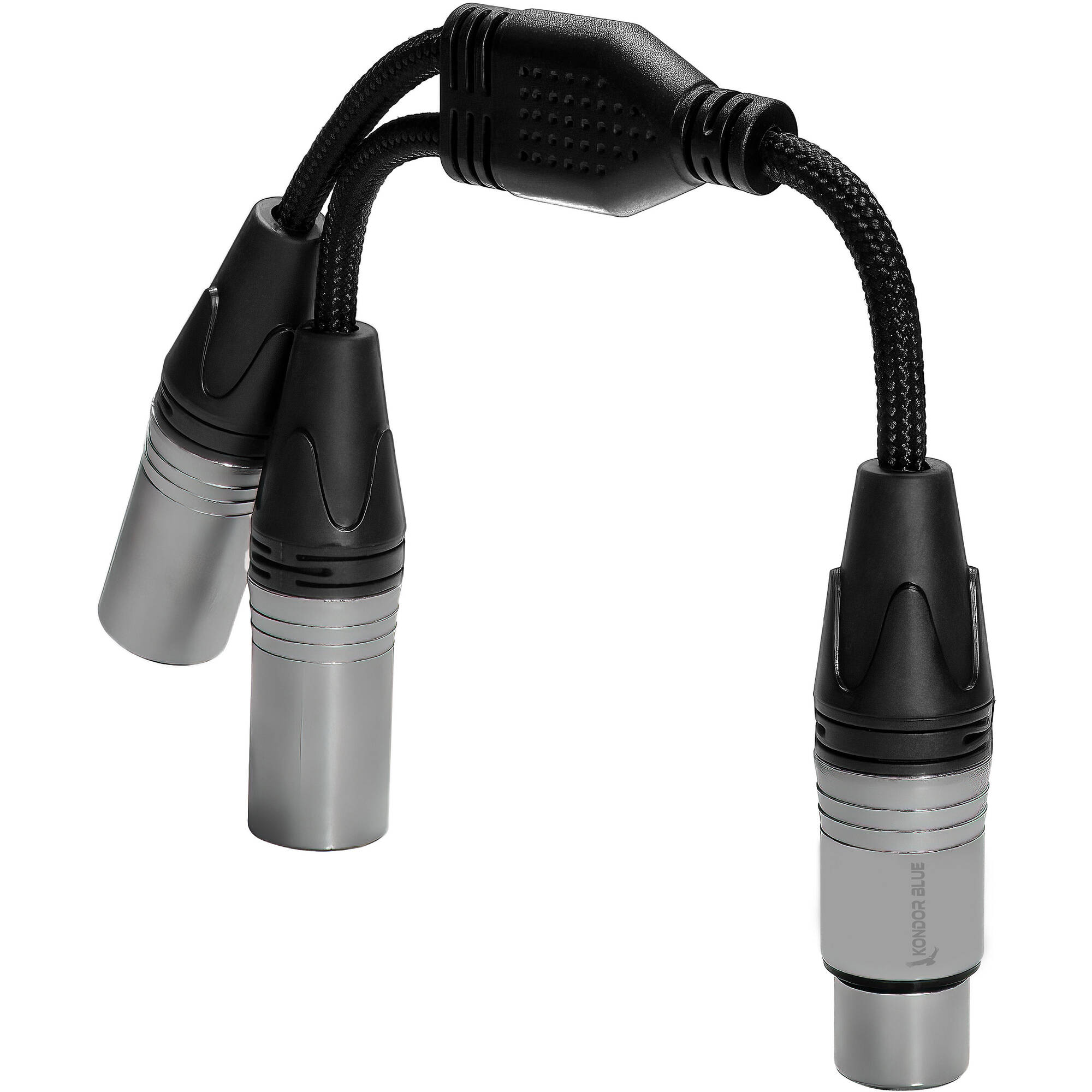 Kondor Blue Dual Male XLR To Female XLR Audio Y Splitter Cable (Raven Black)