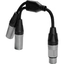 Kondor Blue Dual Male XLR To Female XLR Audio Y Splitter Cable (Raven Black)