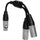 Kondor Blue Câble répartiteur audio en Y double XLR mâle vers XLR femelle (Raven Noir)