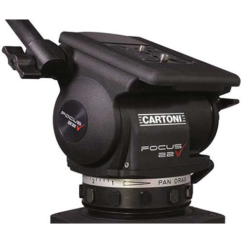 Cartoni Focus 22 Tripod System with 2-Stage Aluminum Legs, Mid-Level Spreader, and Bag