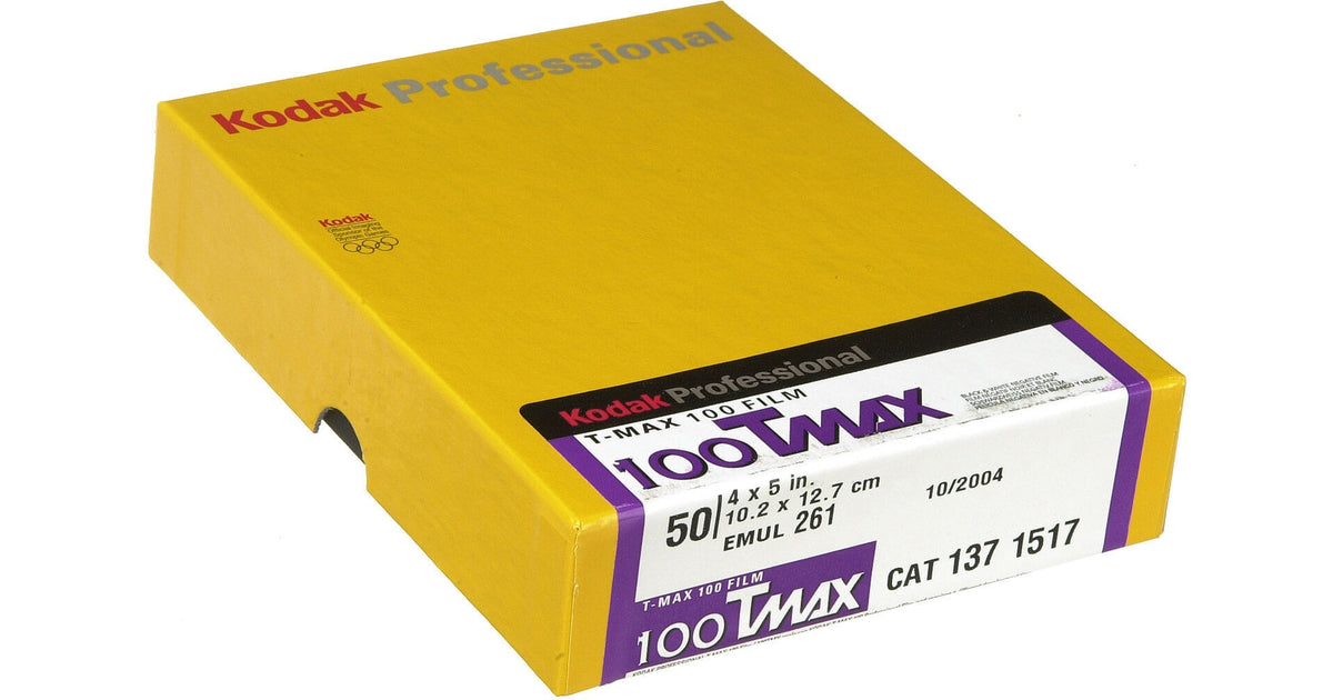 Kodak Professional T-Max 100 Black and White Negative Film (4 x 5", 50 Sheets)