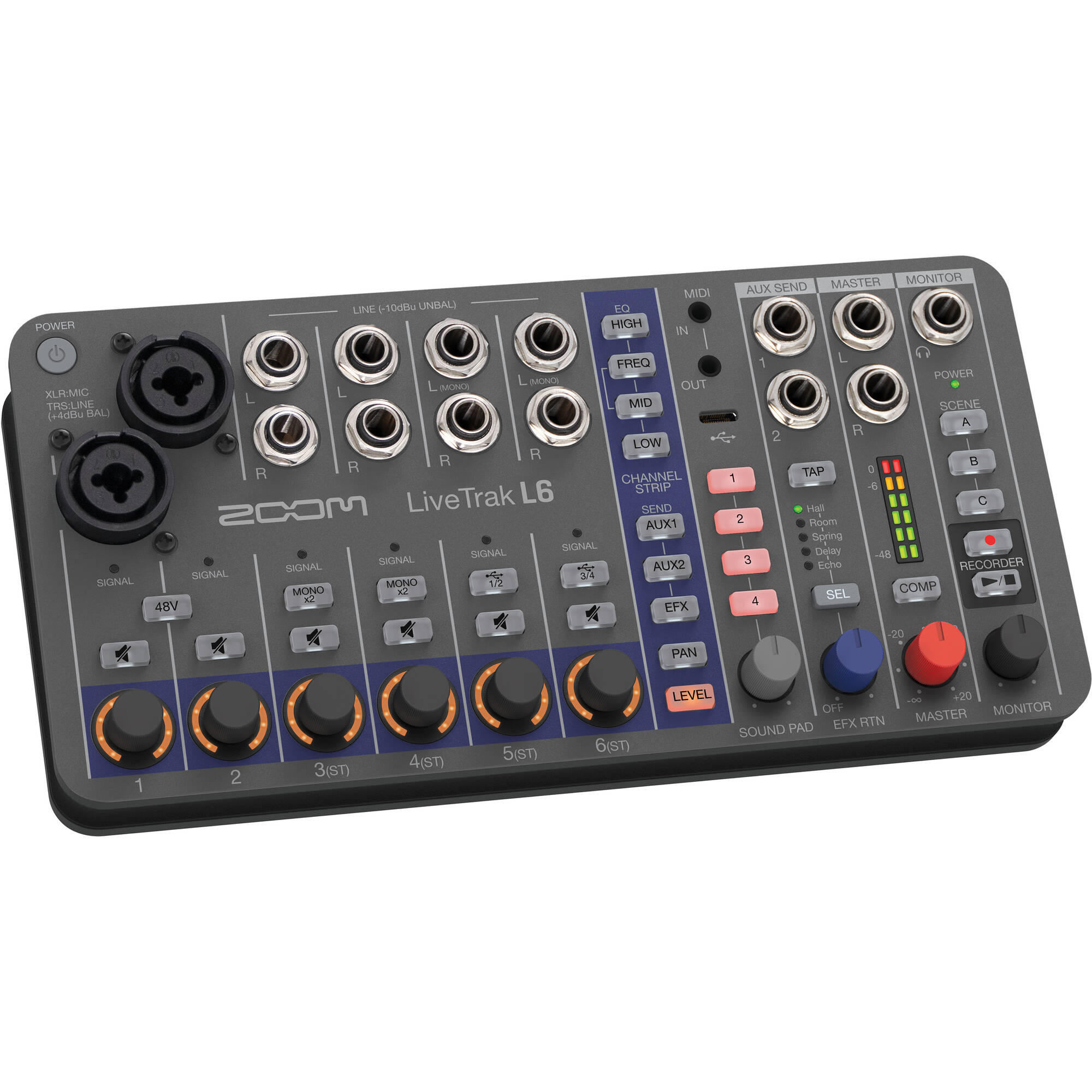 Zoom LiveTrak L-6 Portable 6-Channel Digital Mixer & Recorder