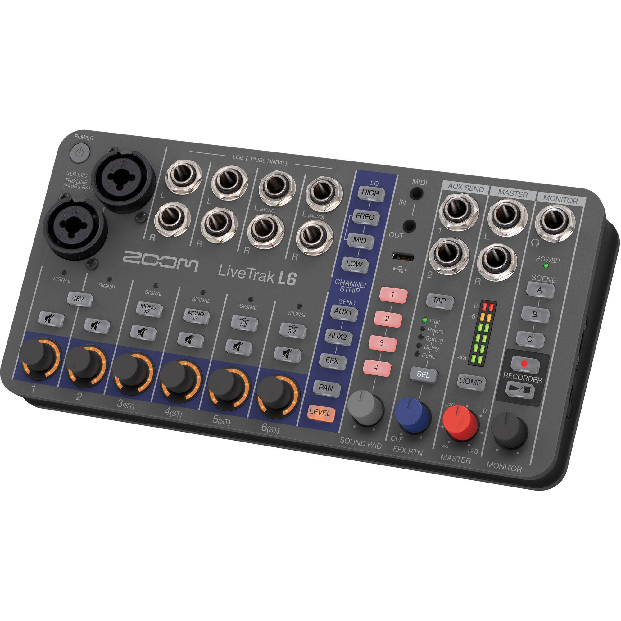 Zoom LiveTrak L-6 Portable 6-Channel Digital Mixer & Recorder