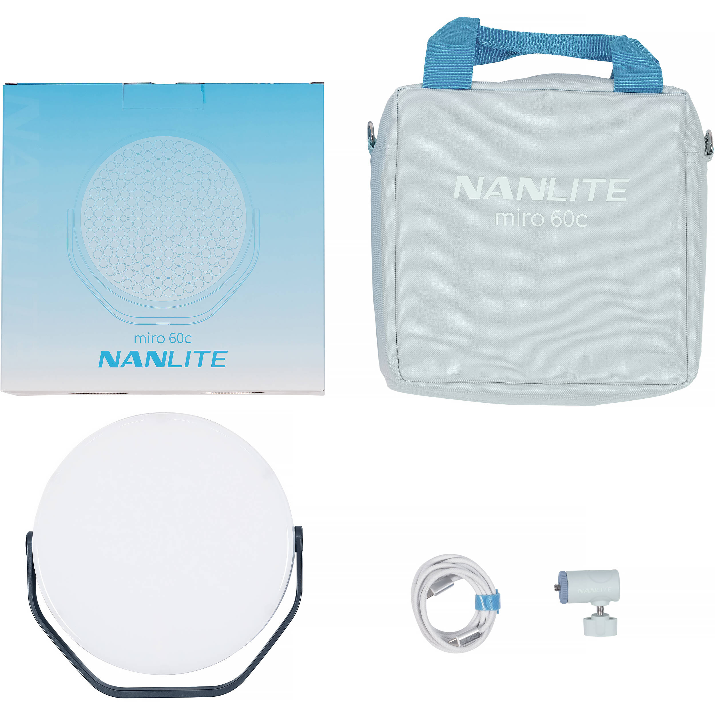 Nanlite miro 60c RGB Round LED Light Panel (Midnight Blue)