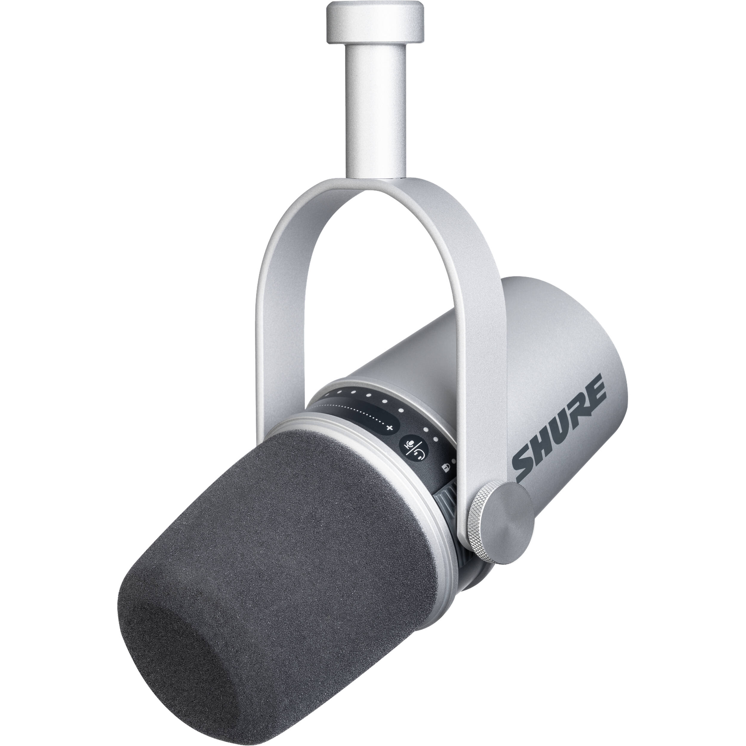 Shure MV7 Silver Podcast Microphone | USB & XLR