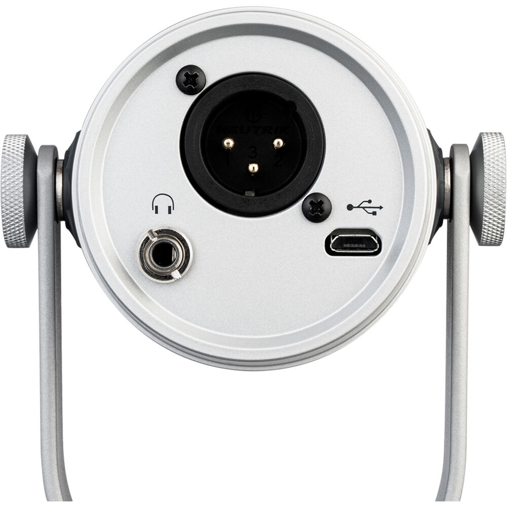 Shure MV7 Silver Podcast Microphone | USB & XLR