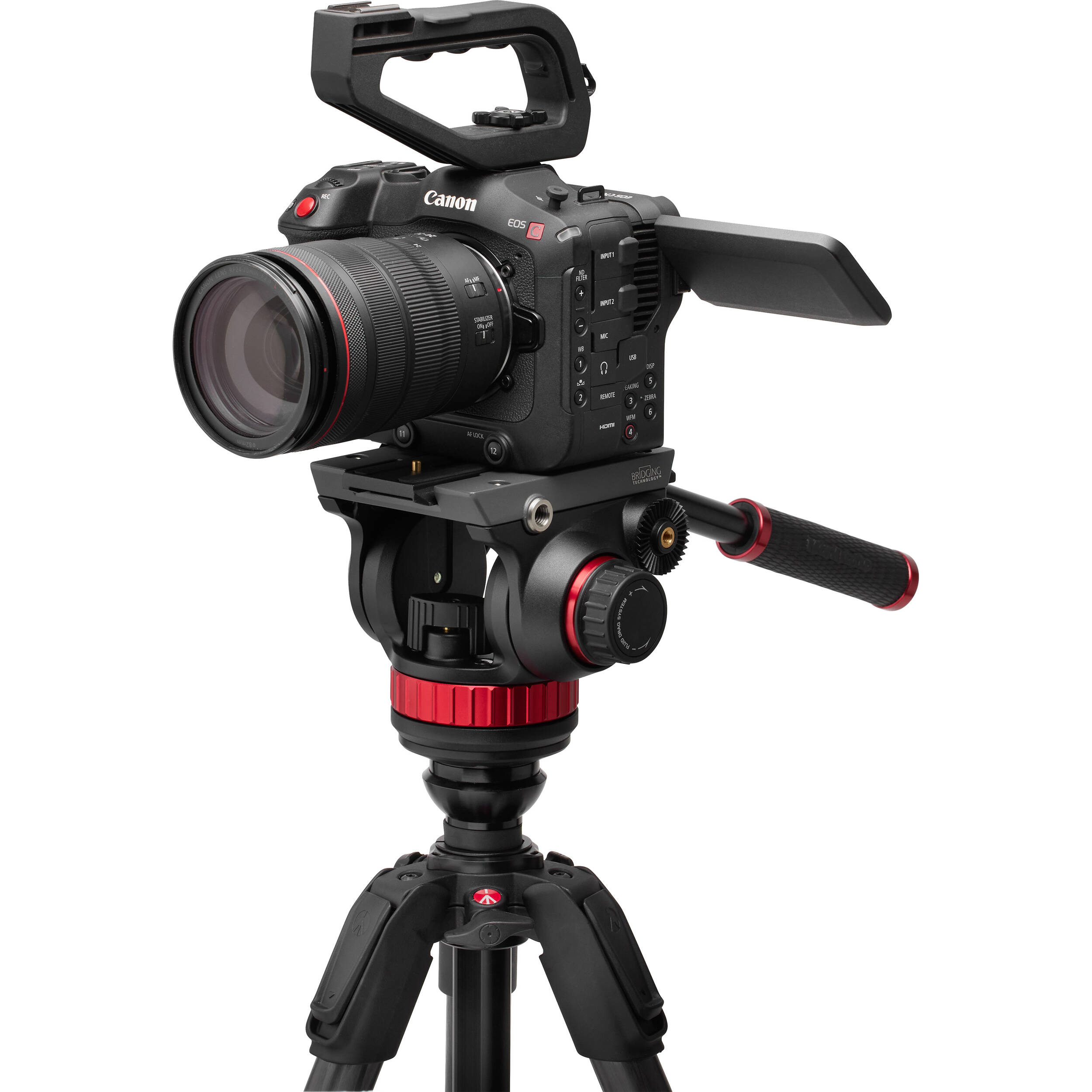 Manfrotto 4-Section Carbon Fiber Video Tripod Kit with Fluid Head