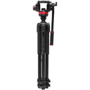 Vidéo en aluminium à 3 sections Manfrotto trépied Kit avec tête fluide