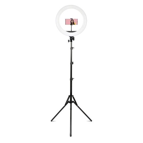 Mobifoto MOBIRL18 - Kit Vlog d'éclairage annulaire LED bicolore de 18 pouces - Boîte ouverte