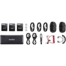 Système de microphone sans fil Godox MoveLink II M2 compact à 2 personnes pour les caméras et smartphones avec 3,5 mm (2,4 GHz, Noir)