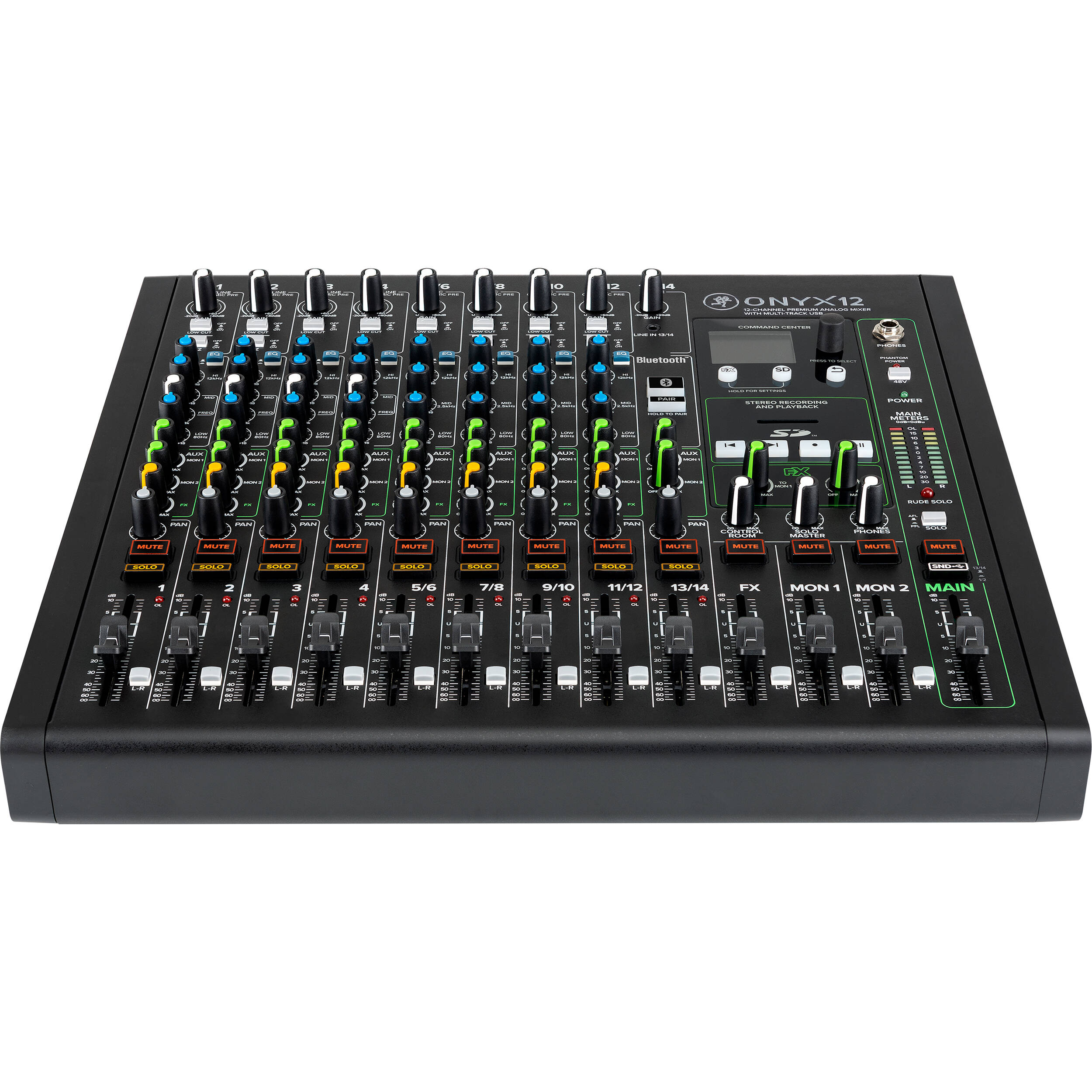 Mackie 12-Channel Premium Analog Mixer with Multi-Track USB recording.