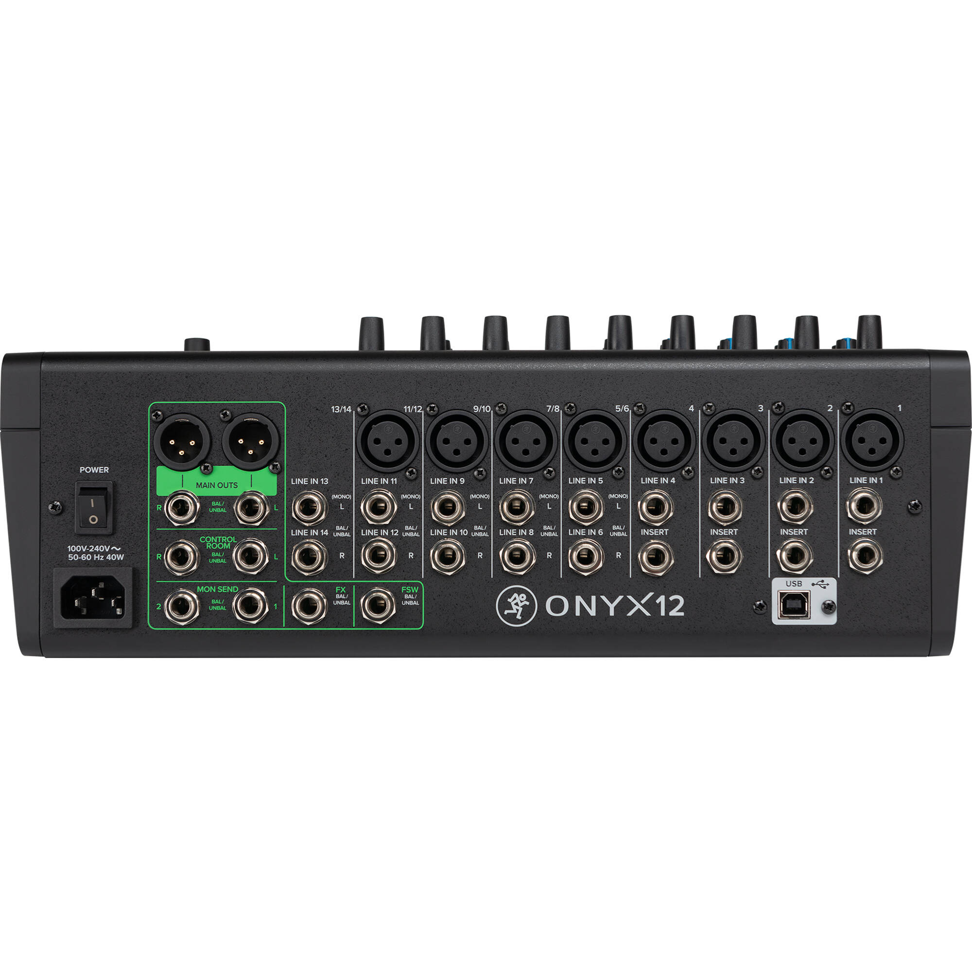 Mackie Onyx12 12-Channel Analog Mixer with USB Recording