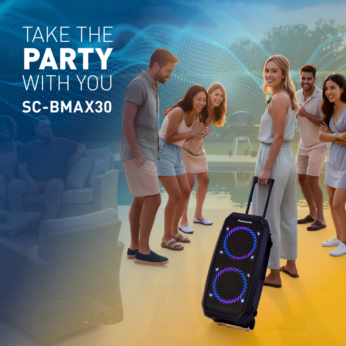 Enceinte portable Panasonic pour fêtes avec Bluetooth
