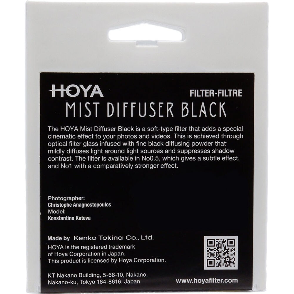Hoya 62mm Mist Diffuser Black No. 0.5 Filter