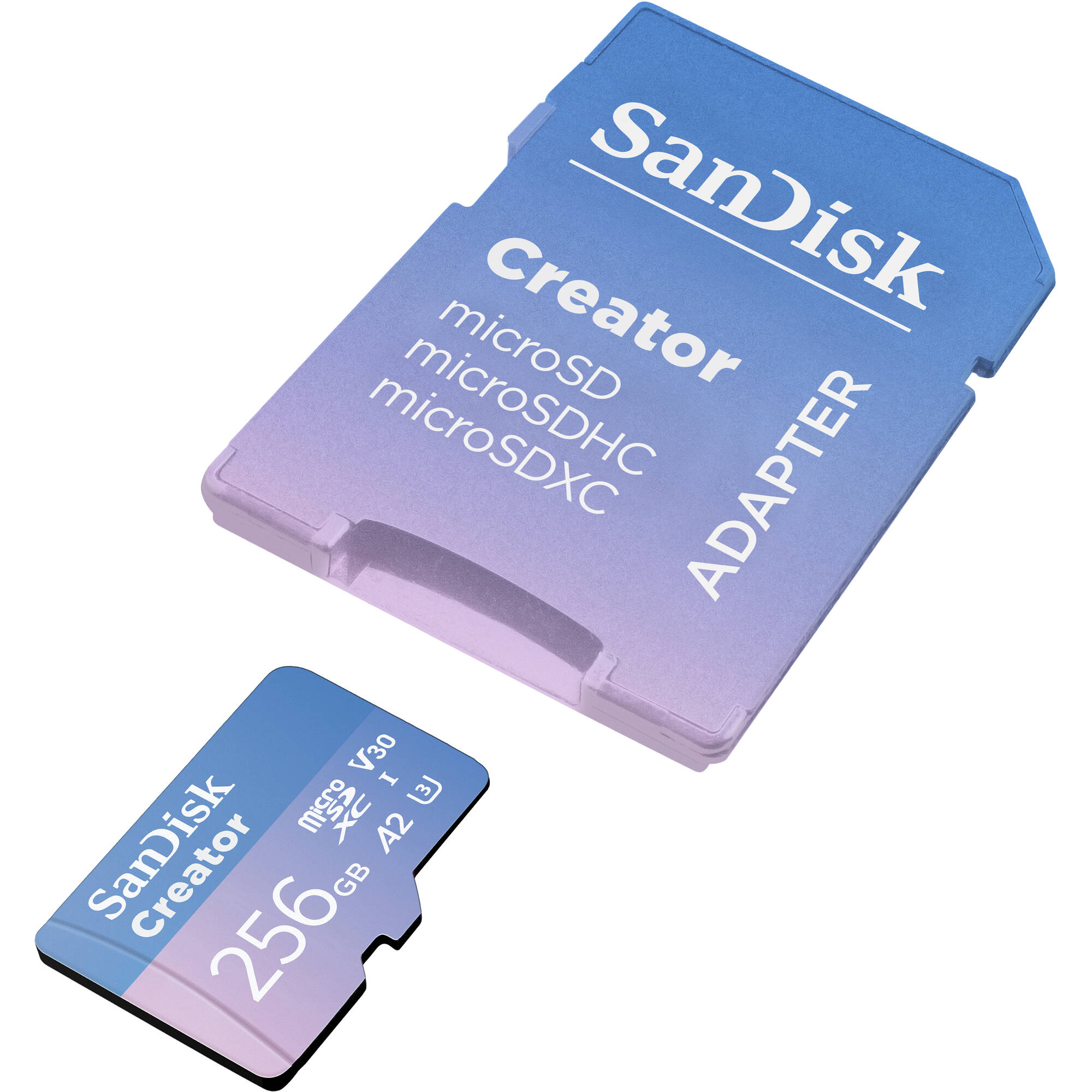 Carte mémoire microSDXC UHS-I SanDisk Creator Series 256 Go avec adaptateur SD
