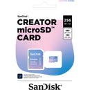Carte mémoire microSDXC UHS-I SanDisk Creator Series 256 Go avec adaptateur SD