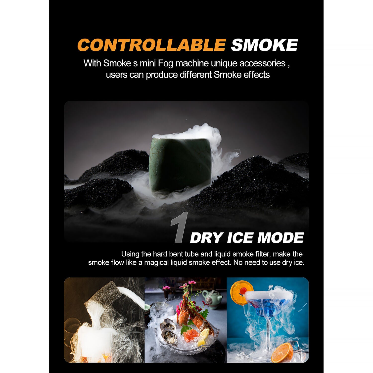 LENSGO Smoke S Mini All-in-One Handheld Fog Machine (15W)