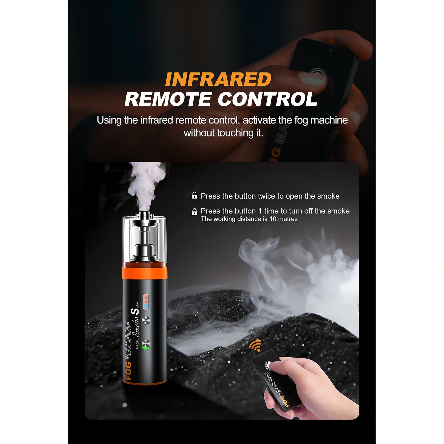 LENSGO Smoke S Mini All-in-One Handheld Fog Machine (15W)