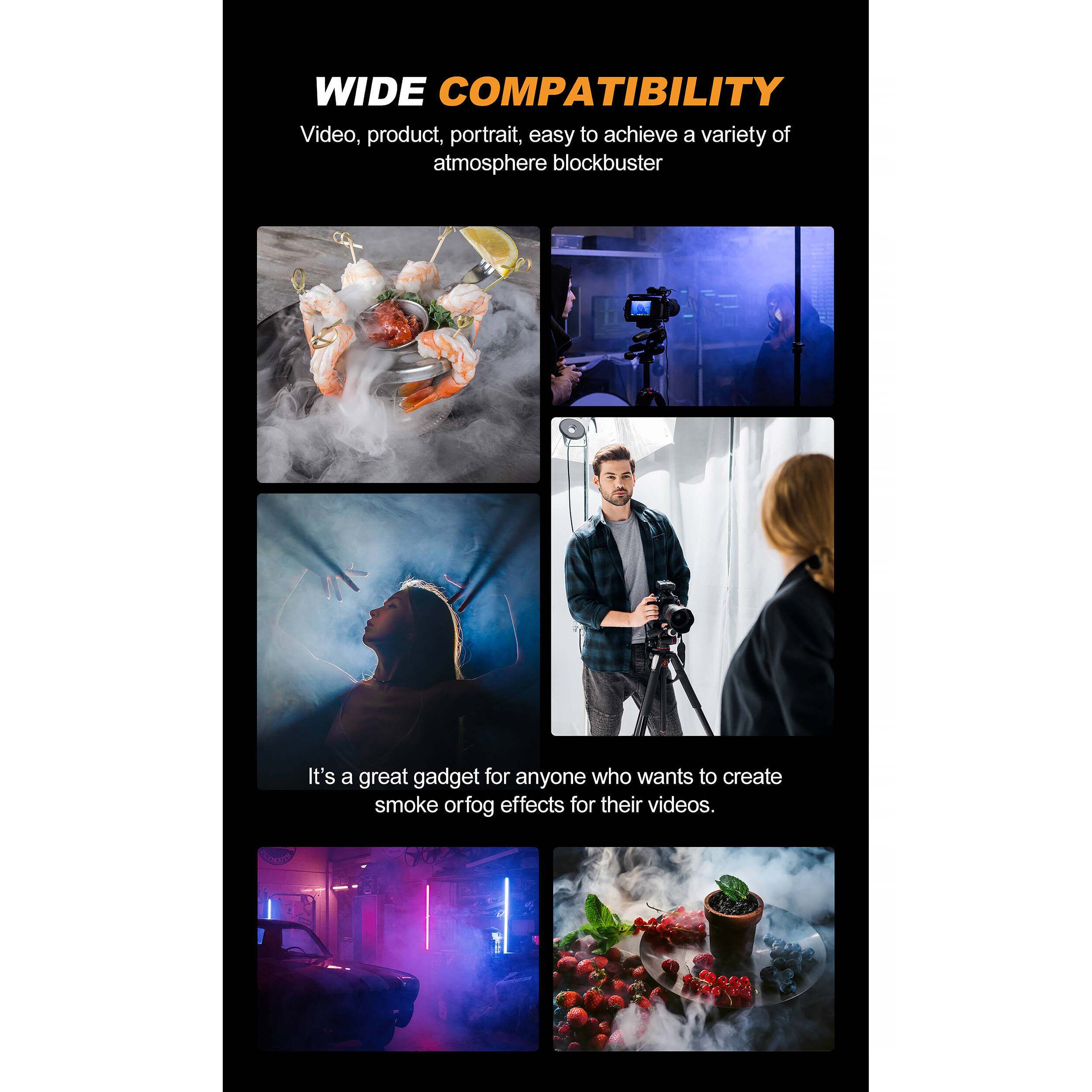 LENSGO Smoke S Mini All-in-One Handheld Fog Machine (15W)