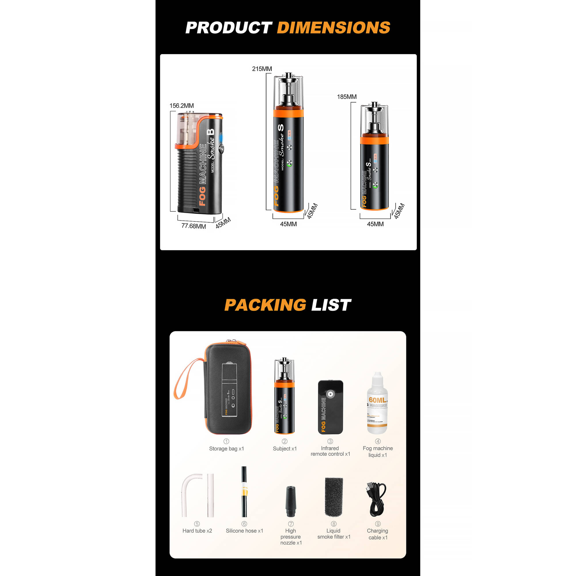 LENSGO Smoke S Mini All-in-One Handheld Fog Machine (15W)