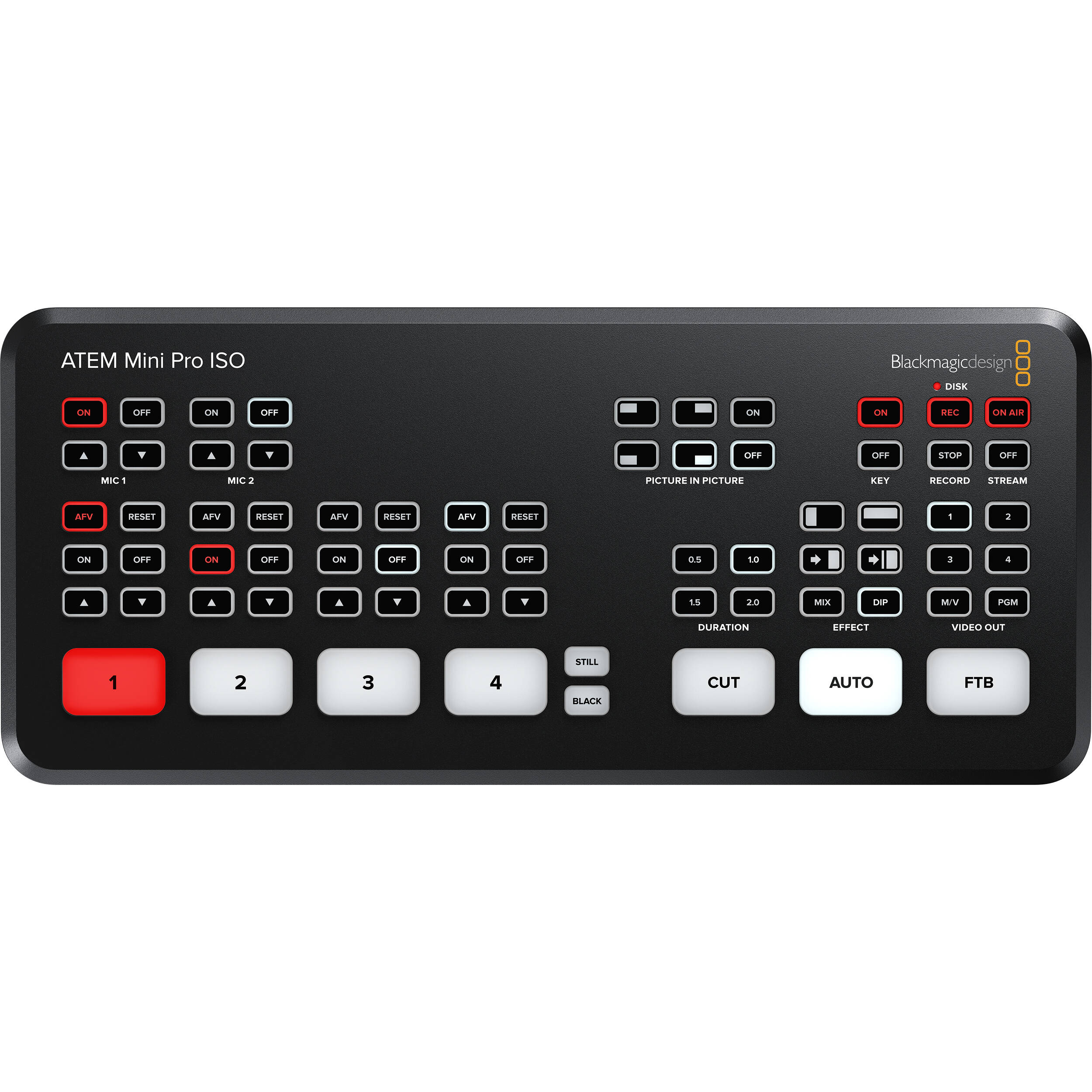 Blackmagic Design Atem Mini Pro ISO Switcher de production avec moteur à 5 stream