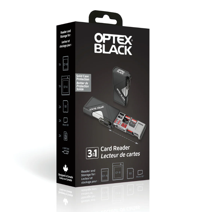 Optex Black OBR1500 CFexpress (CF-A & CF-B) / SD Card Weatherproof Storage & Reader with 10Gbps USB-C Transfer