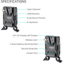 Batterie Tilta Mini Pd V-Mount plaque (Noir)