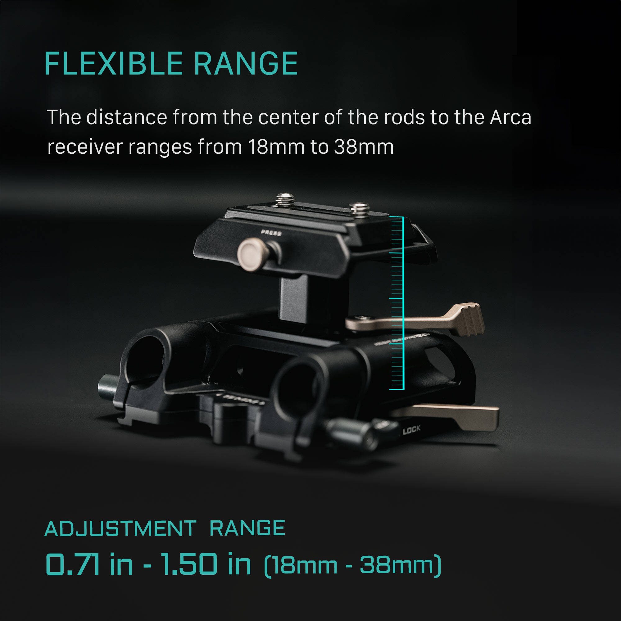 Tilta Height-Adjustable Arca-Type 15mm LWS Baseplate (Black)