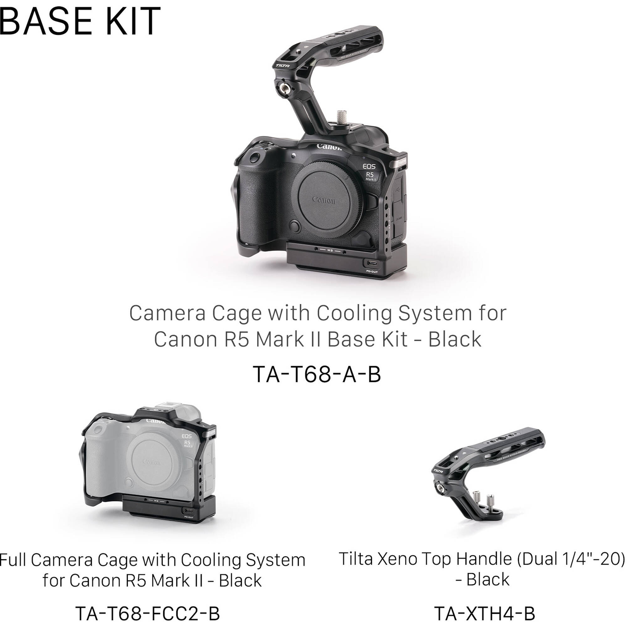 Tilta caméra Kit de base de cage avec système de refroidissement pour Canon EOS R5 Mark II