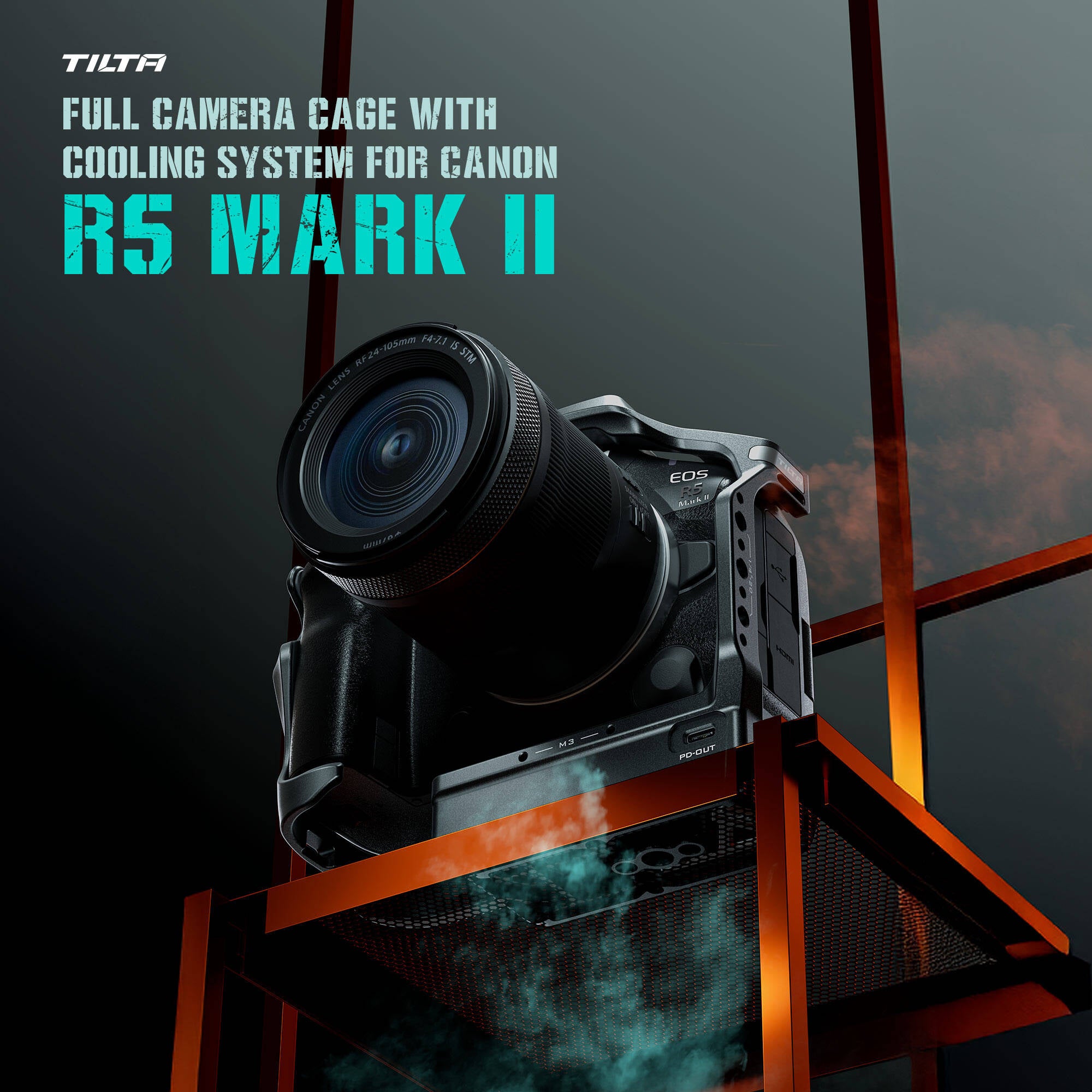 Tilta caméra Kit de base de cage avec système de refroidissement pour Canon EOS R5 Mark II