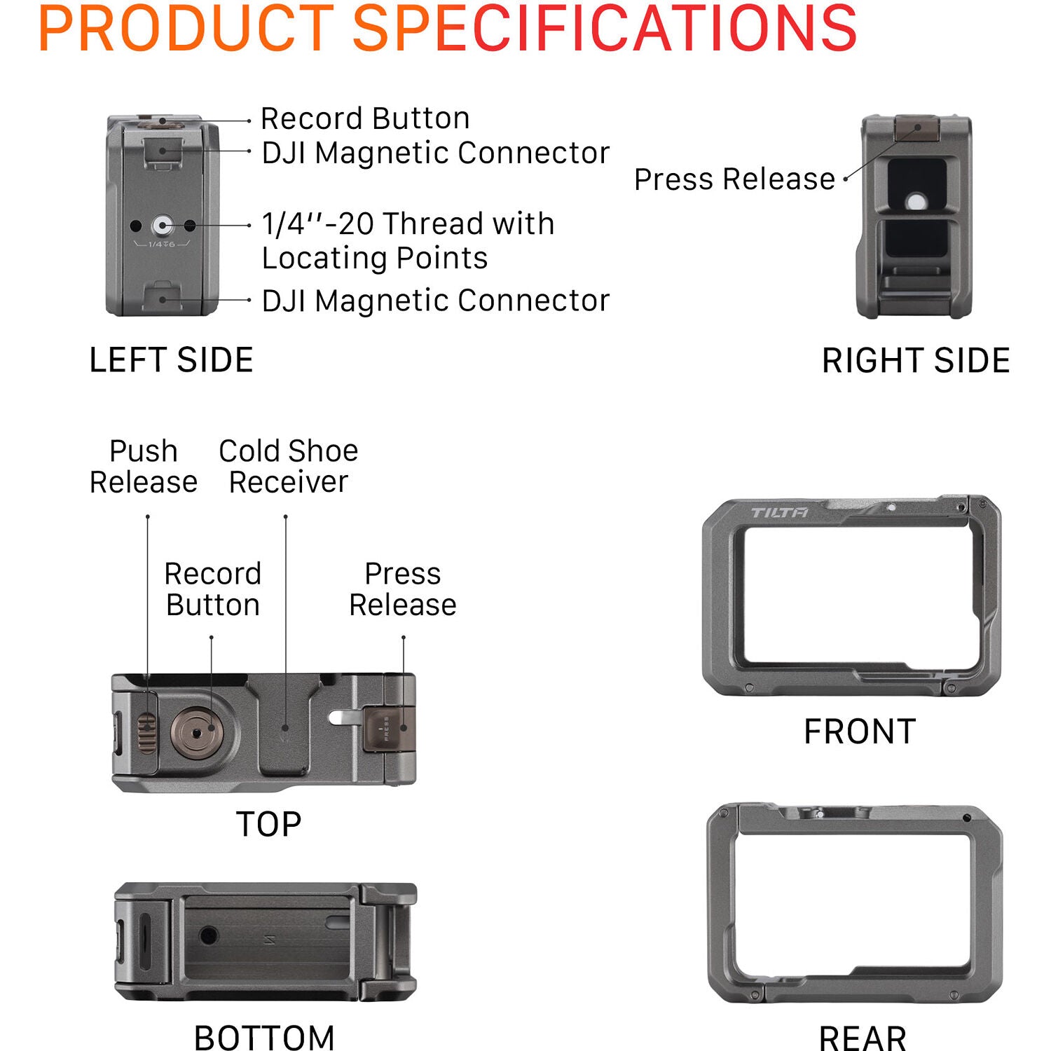 Tilta Full Camera Cage for DJI Osmo Action (Black)
