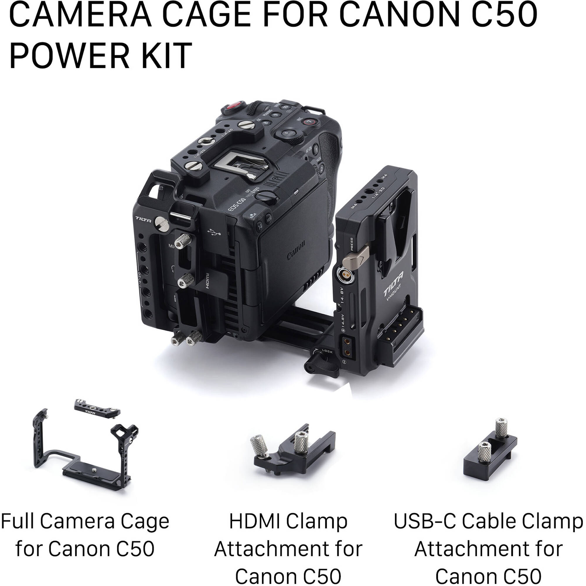 Tilta Camera Cage Power Kit for Canon C50 (Black)