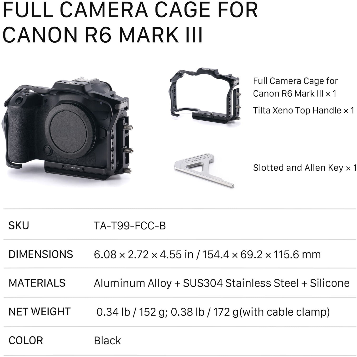 Tilta Plein caméra Cage pour Canon R6 Mark III
