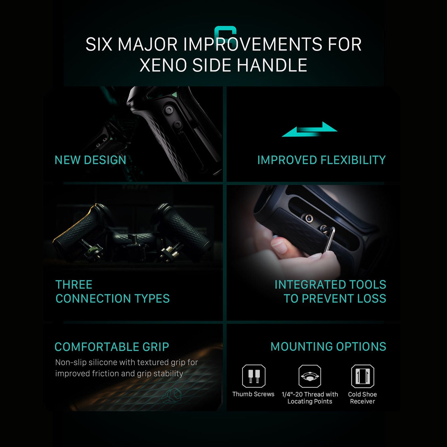 Tilta Xeno Side Handle with Anti-Twist 1/4"-20 Mount (Black)