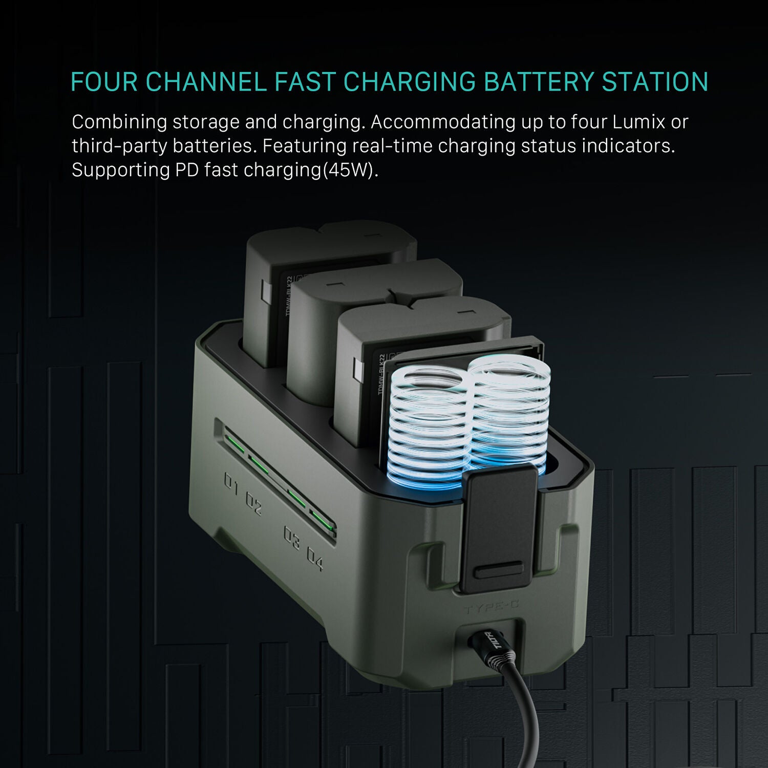 Station de charge portable Tilta pour les batteries DMW-BLK22