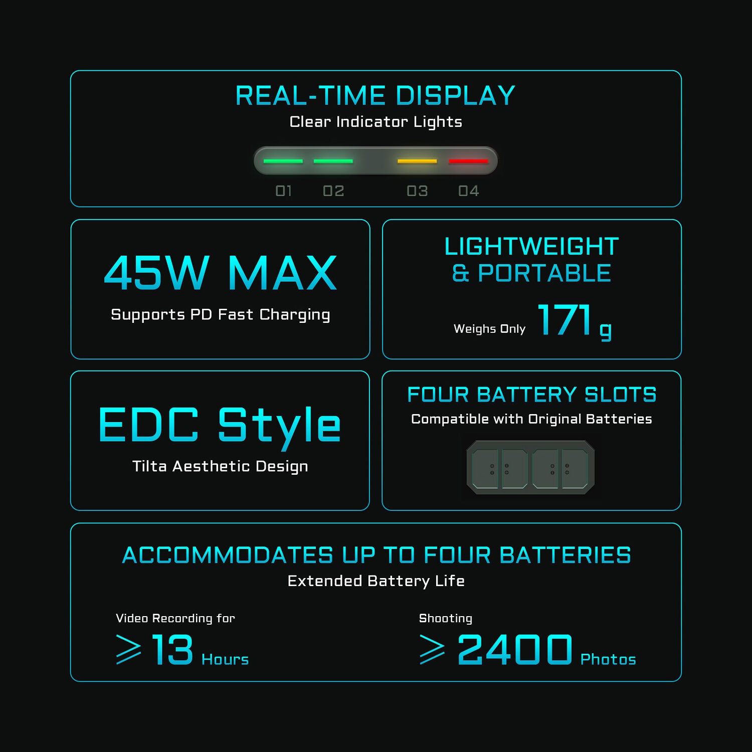 Tilta Portable Charging Station for EN-EL15C Batteries