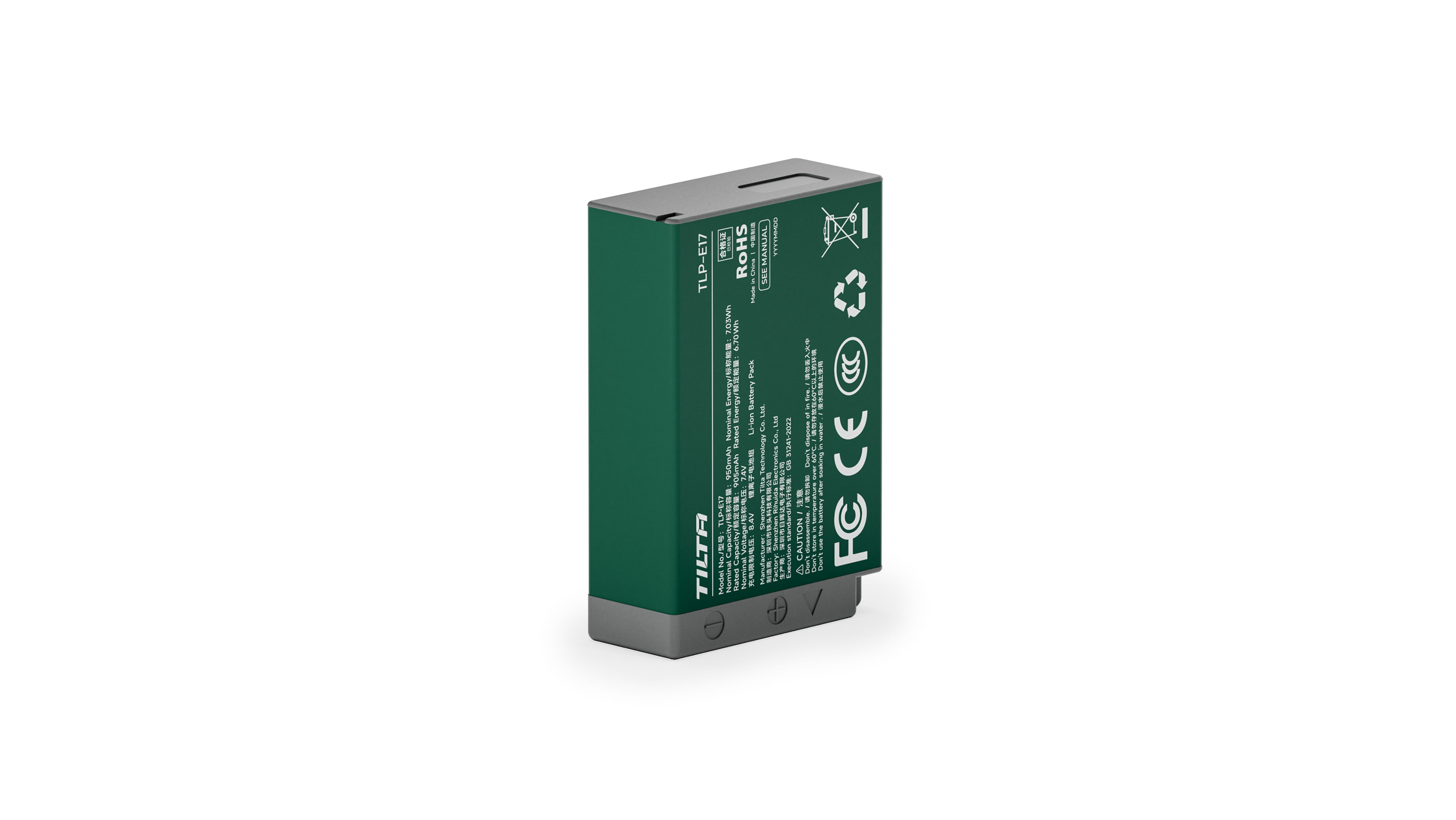 Tilta LP-E17 Battery with USB-C Input (950mAh) - Ash Green